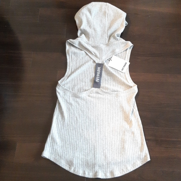 SOLD - Ivy Park Hooded Rib Knit Tank - Gray - Picture 8 of 9